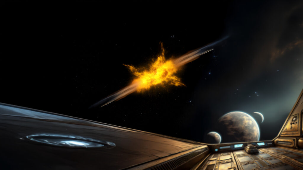 Alien ship too close to Dreamland exploding as the energy mixes.