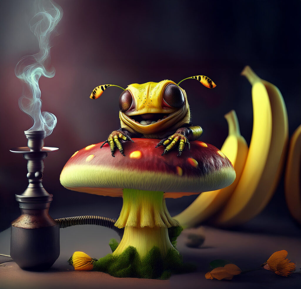 A silly bunch of cannabis motivated fantasy ai-images of pot loving-based images. Whether you like to smoke a traditional joint, puff on a pipe, or master the ancient bong, this project has a chance of giving you a giggle, or two.